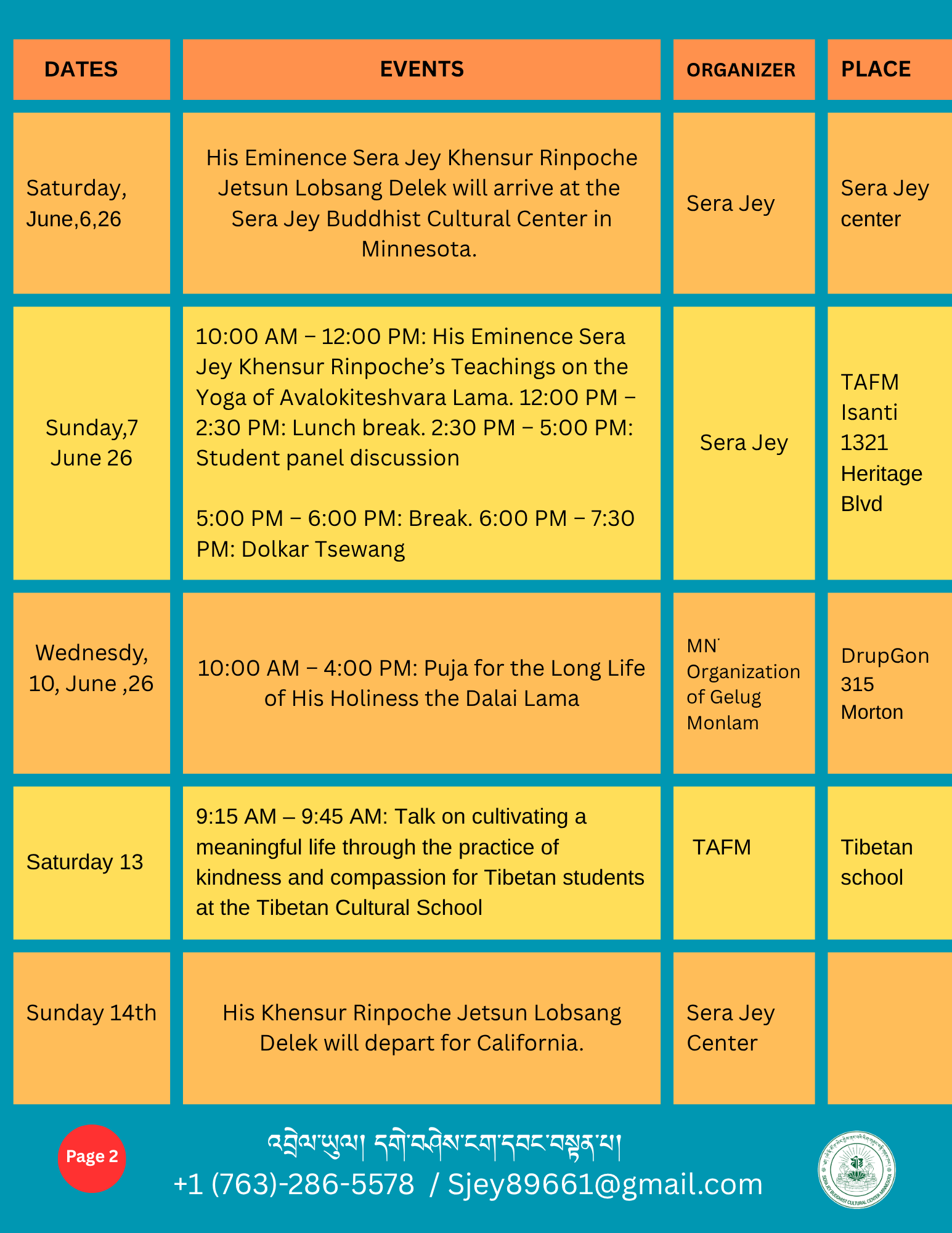 H E Khensur Rinpoche Lobsang Delek visits 